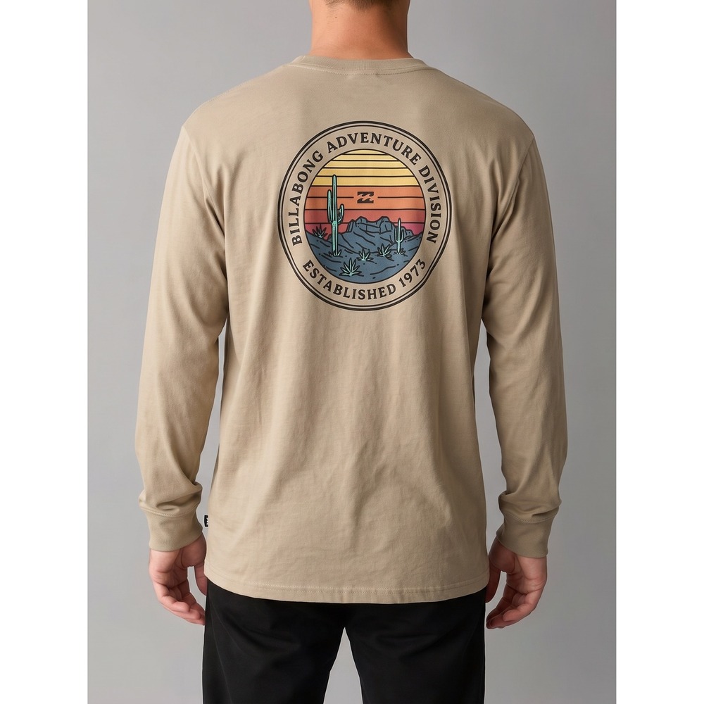 Billabong Adventure Division Graphic Tee Tan Khaki Cotton NWT Regular Fit